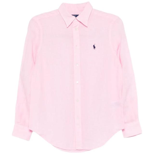 Marškiniai ilgomis rankovėmis moterims, Rožinė, Long sleeve-button front shirt