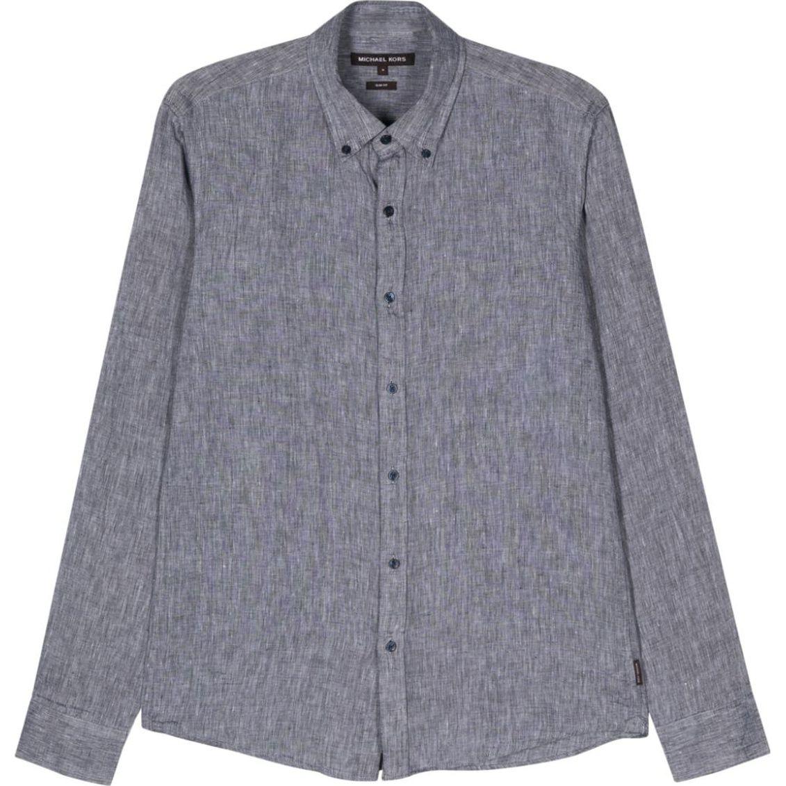 Marškiniai ilgomis rankovėmis vyrams, Mėlyna, Long sleeve linen shirt