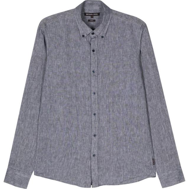 Marškiniai ilgomis rankovėmis vyrams, Mėlyna, Long sleeve linen shirt