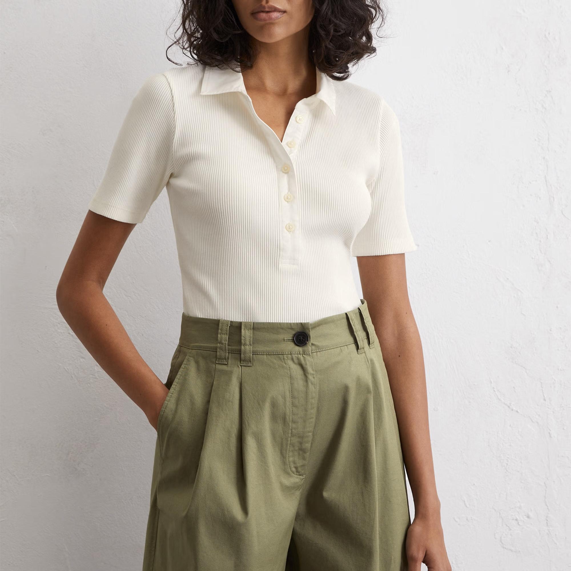 Polo marškiniai trumpos rank. moterims, Balta, 506215653001 Polo short