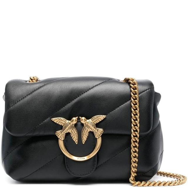 Rankinė per petį moterims, Juoda, Love puff mini bag