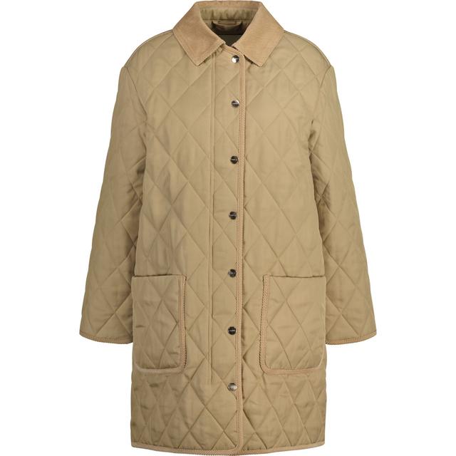 Paltas moterims, Chaki, quilted cord detailed coat