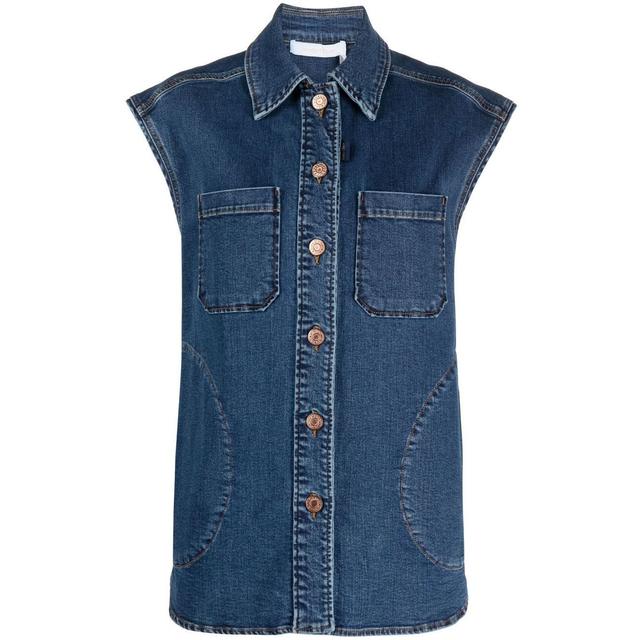 Liemenė moterims, Mėlyna, Denim jacket