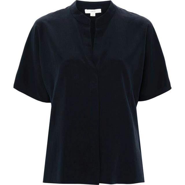 Marškinėliai trump. rankovėmis moterims, Mėlyna, Band collar dolman s/s shirt