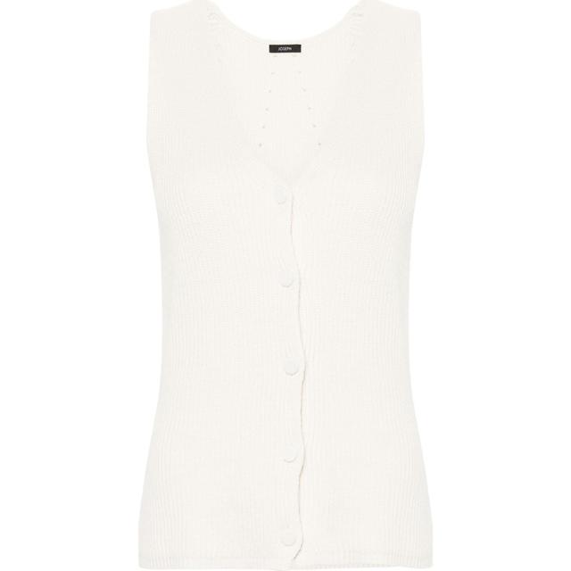 Marškiniai be rankovių moterims, Balta, Vest linen blend