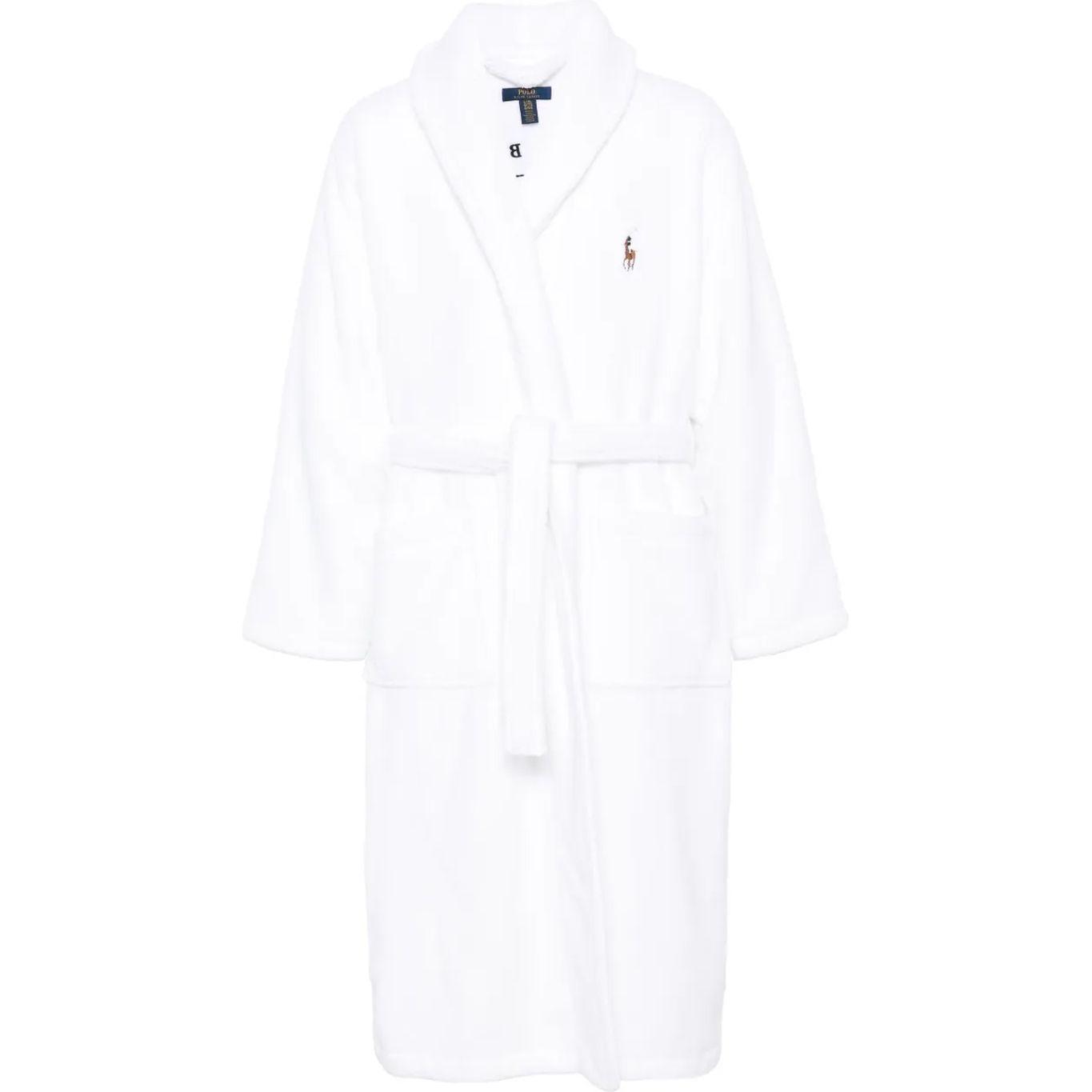 Chalatas vyrams, Balta, L/s shawl-sleep-robe