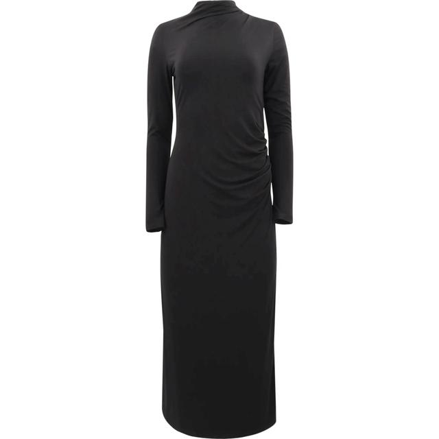 Maxi suknelė moterims, Juoda, L/s turtle nk rouched dress