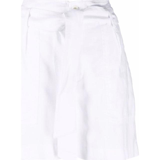 Šortai moterims, Balta, Belted linen short