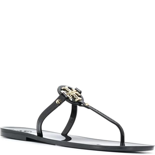 Pliažo šlepetės per pirštą moterims, Juoda, Mini miller flat thong sandals