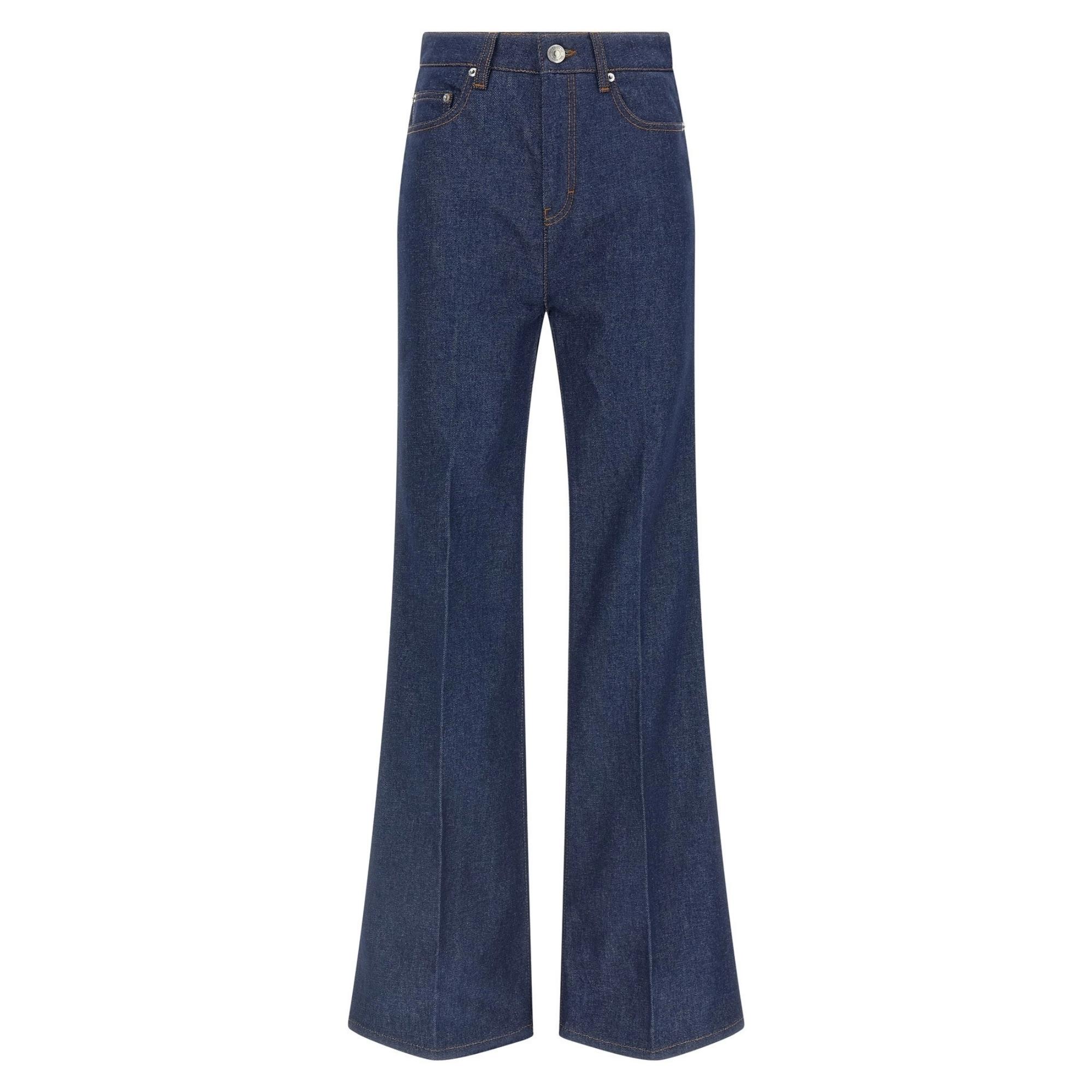 Platėjantys džinsai moterims, Mėlyna, Flare fit jeans