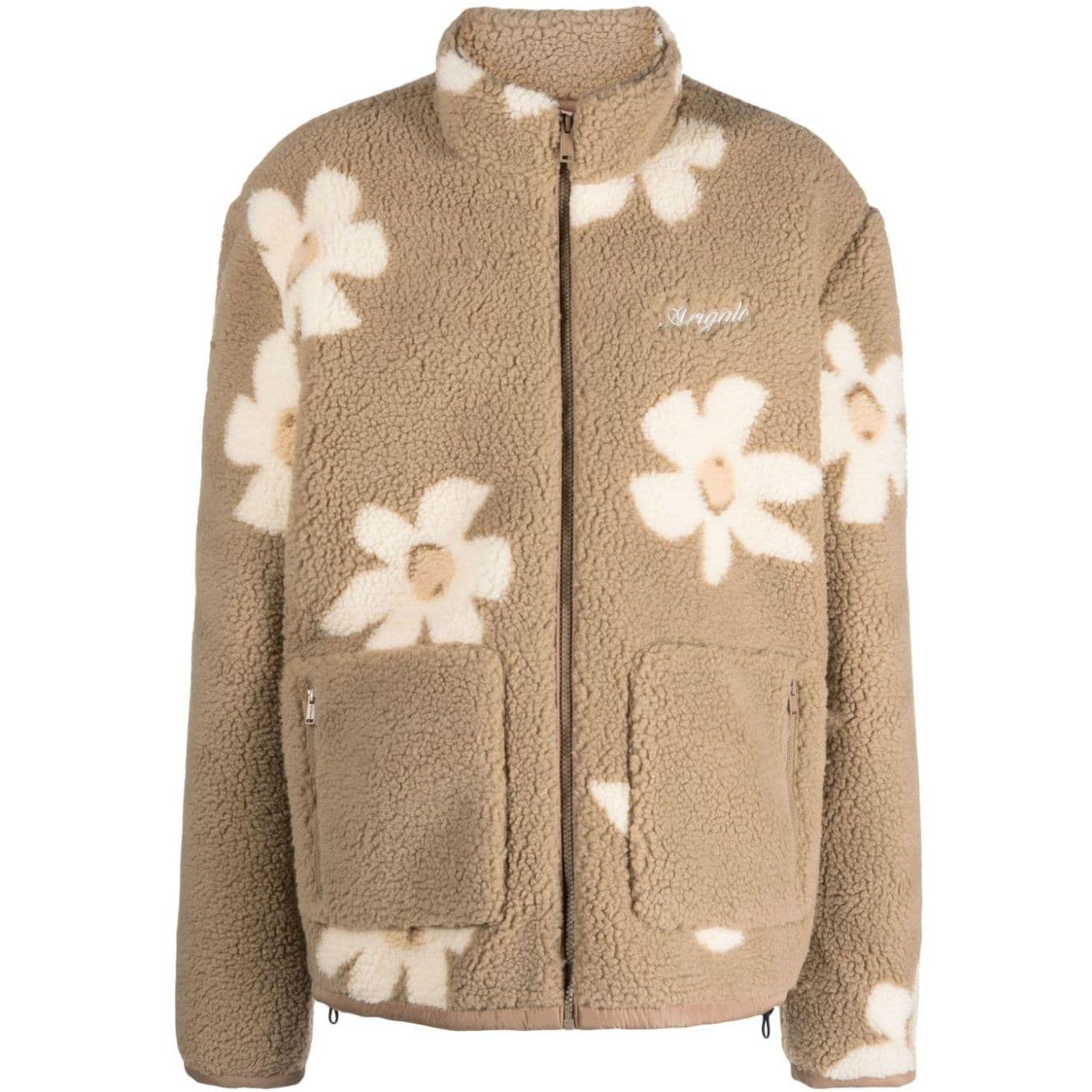 Lengva striukė moterims, Ruda, Billie flower fleece jacket
