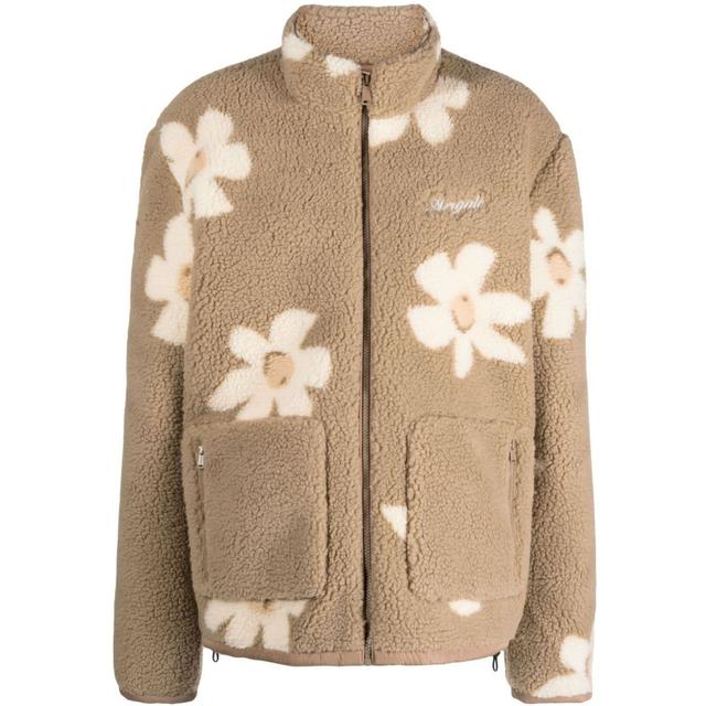 Lengva striukė moterims, Ruda, Billie flower fleece jacket