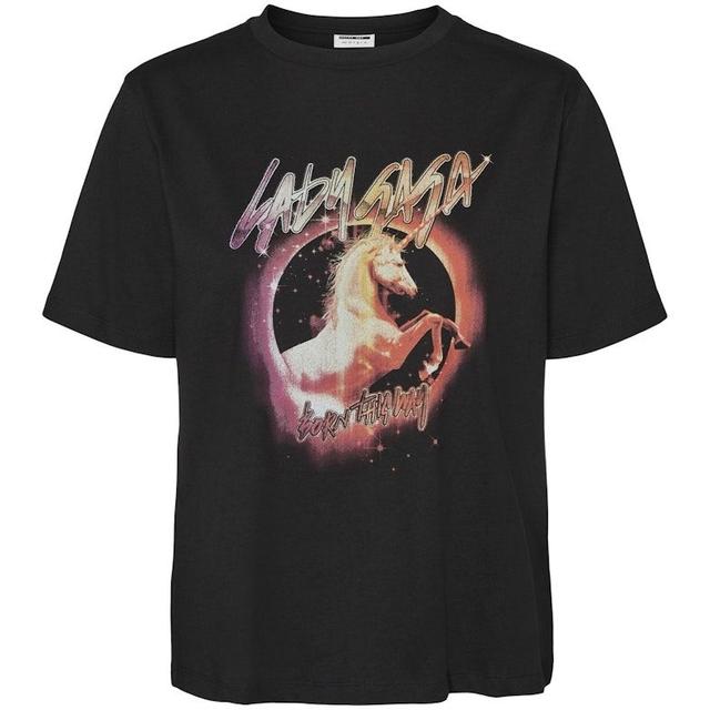 Marškinėliai moterims, Juoda, NMSTEFFI S/S LADY GAG