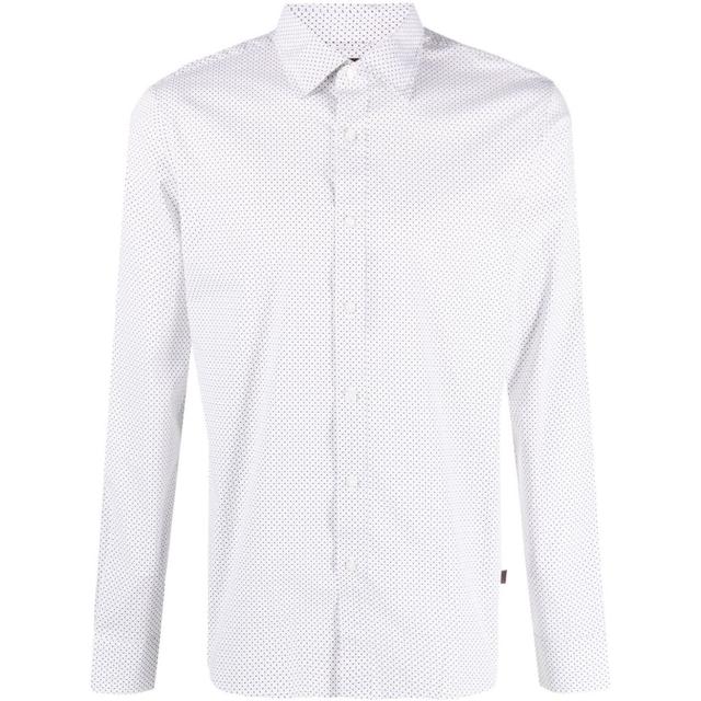 Marškiniai ilgomis rankovėmis vyrams, Balta, Ls spread mosaic star shirt