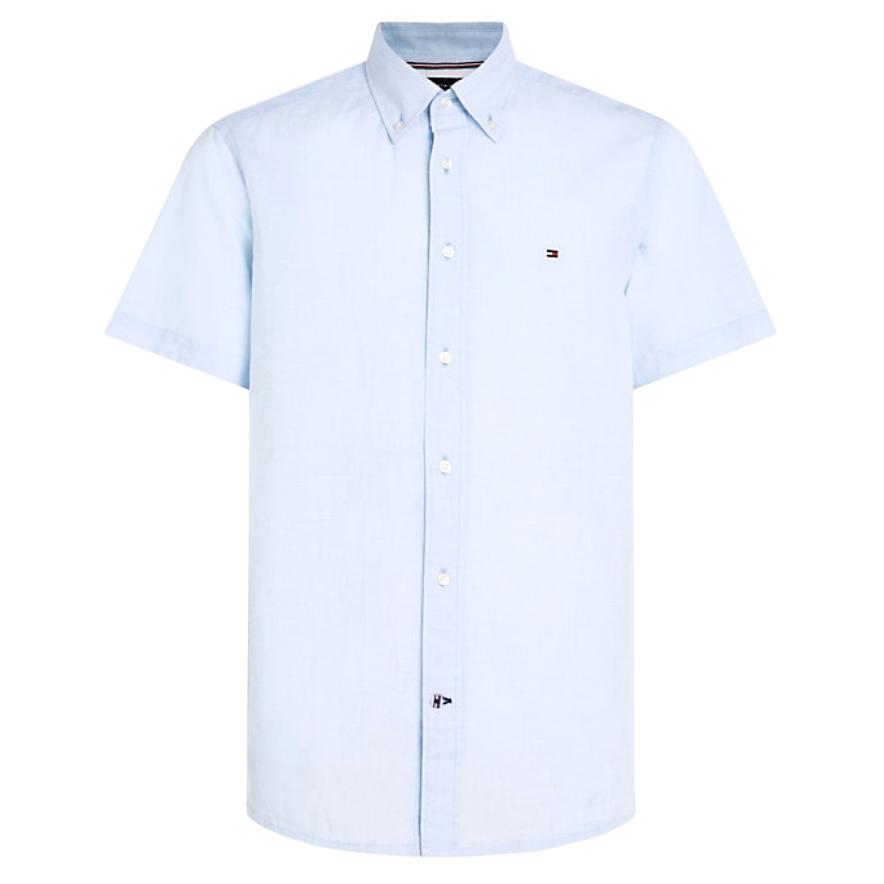 Marškiniai trump. rankovėmis vyrams, Mėlyna, Airy cotton linen rf shirt s/s