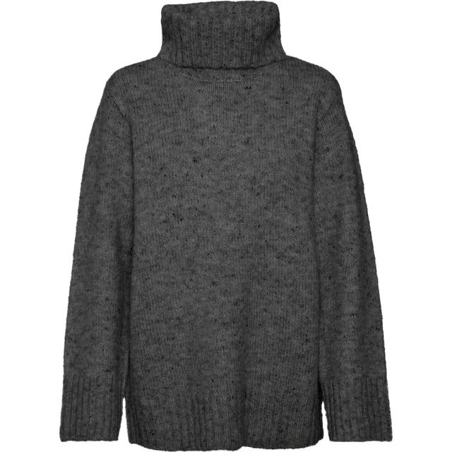 Megztinis su kaklu moterims, Pilka, Ingrid cowlneck pullover