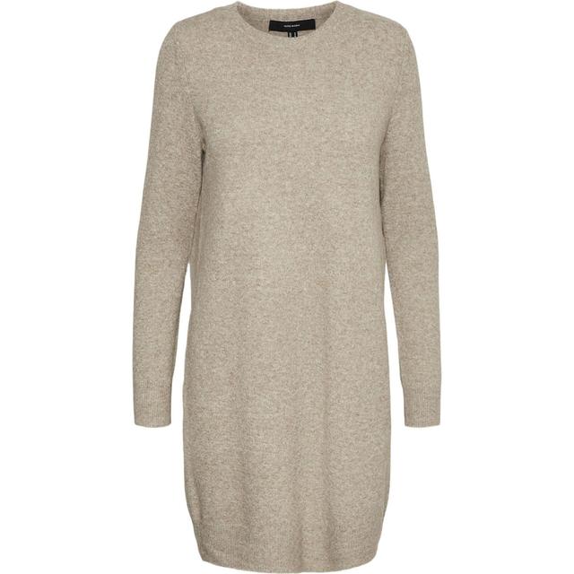 Megzta suknelė moterims, Smėlio, Doffy o-neck dress