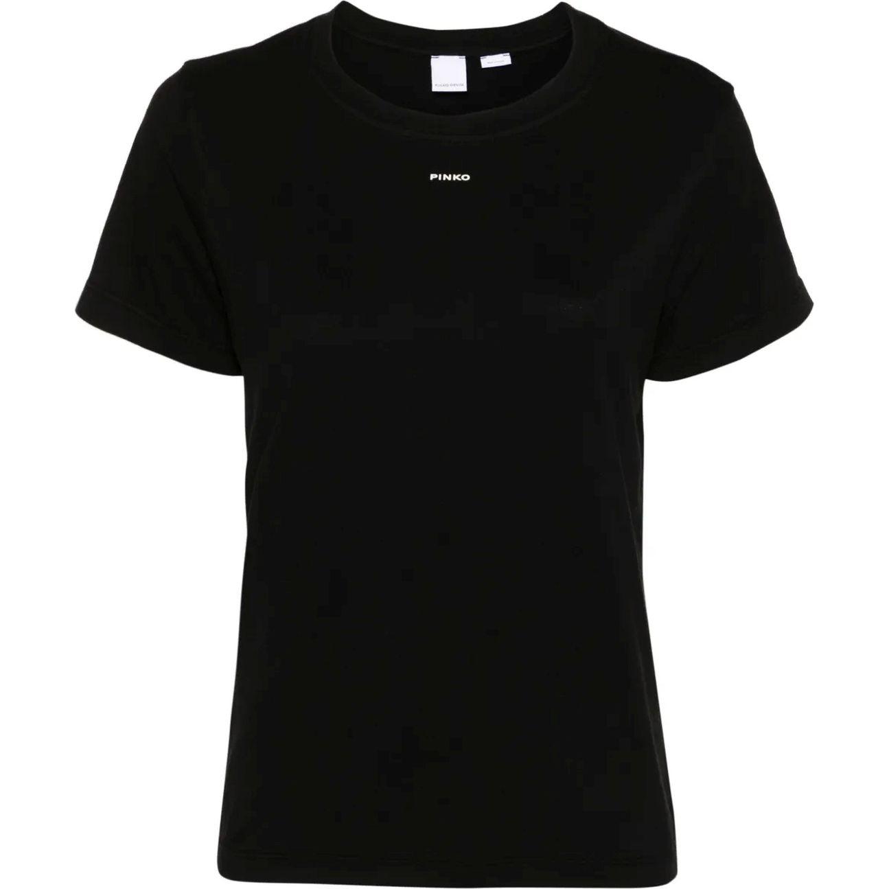 Marškinėliai trump. rankovėmis moterims, Juoda, Basico t-shirt