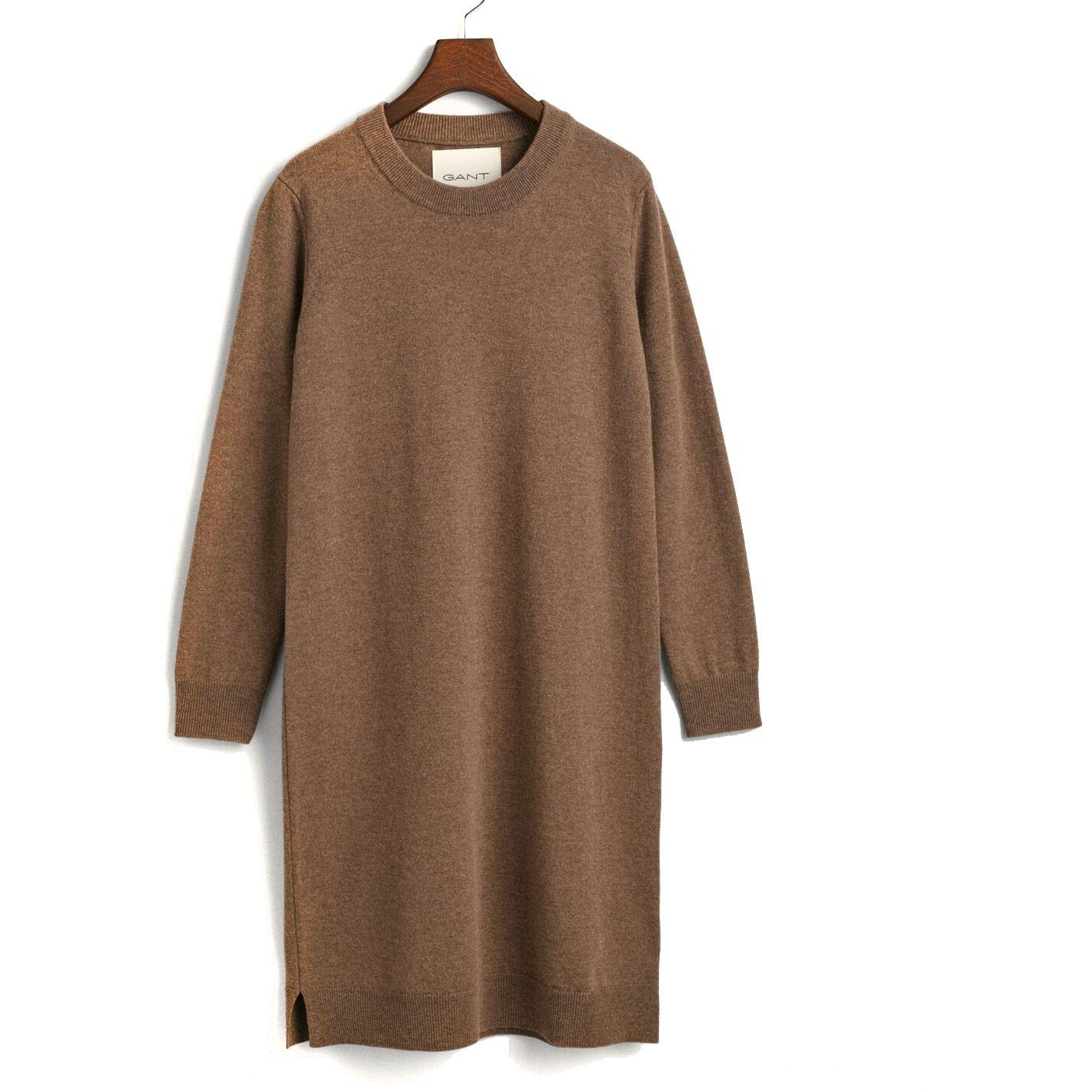 Midi suknelė moterims, Ruda, SUPERFINE LAMBSWOOL DRESS