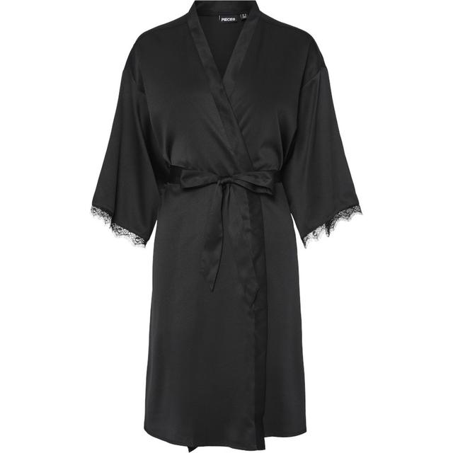 Chalatas moterims, Juoda, Anovi satin night kimono