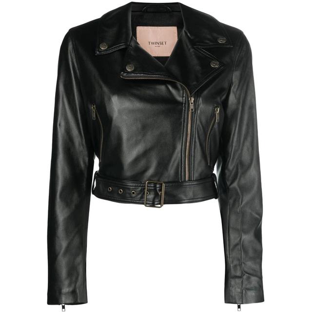 Odinis švarkas moterims, Juoda, Leather jacket