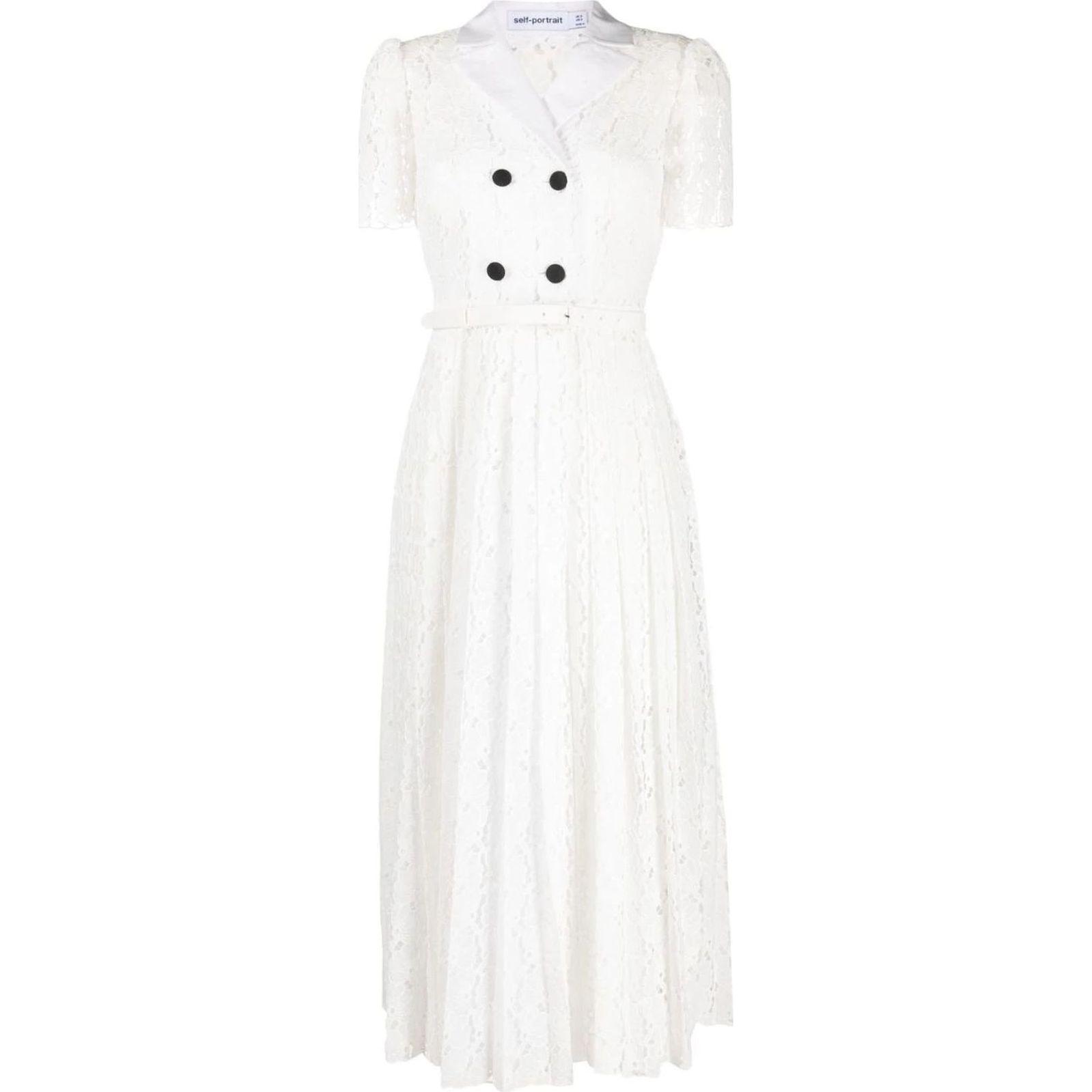 Midi suknelė moterims, Balta, Floral chiffon midi dress