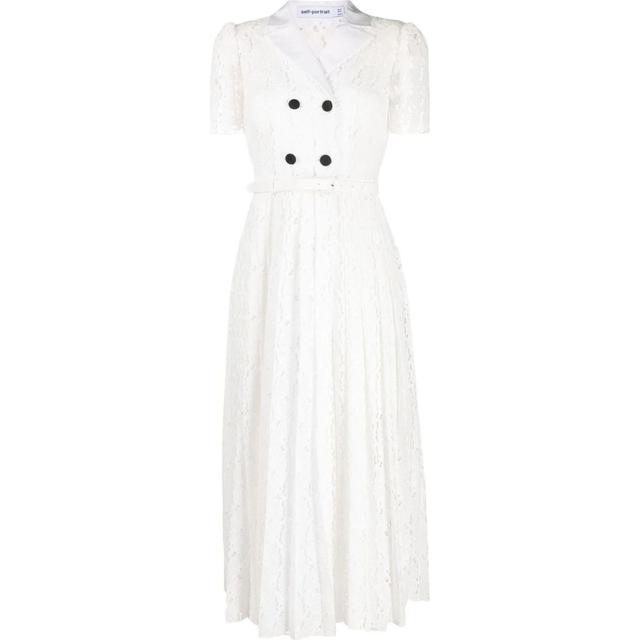 Midi suknelė moterims, Balta, Floral chiffon midi dress