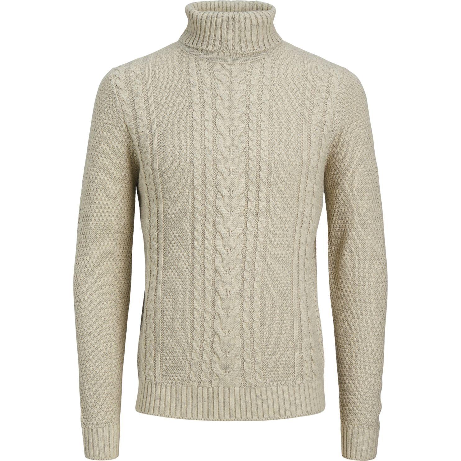 Megztinis su kaklu vyrams, Balta, Craig knit roll neck