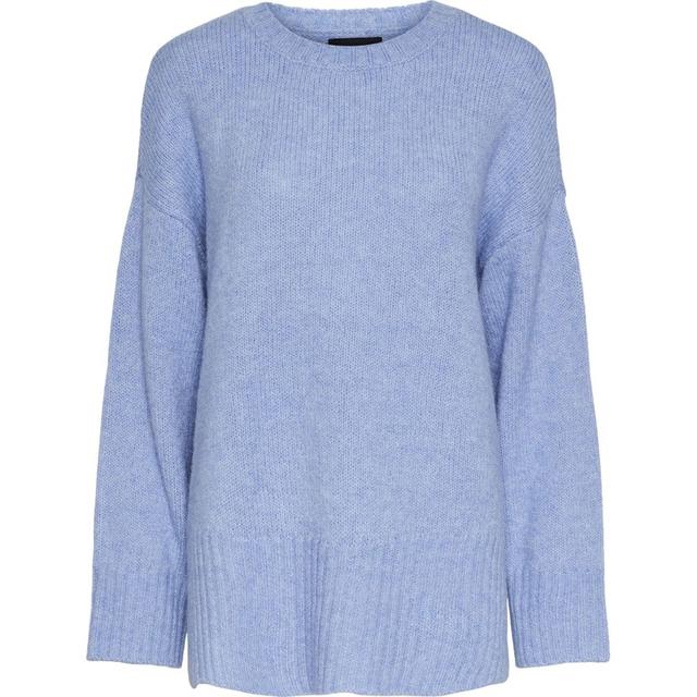 Megztinis moterims, Mėlyna, Nancy loose o-neck knit