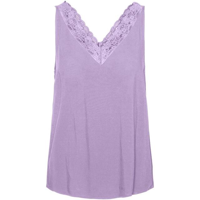 Palaidinės moterims, Violetinė, VMASTA LACE V-NECK SI