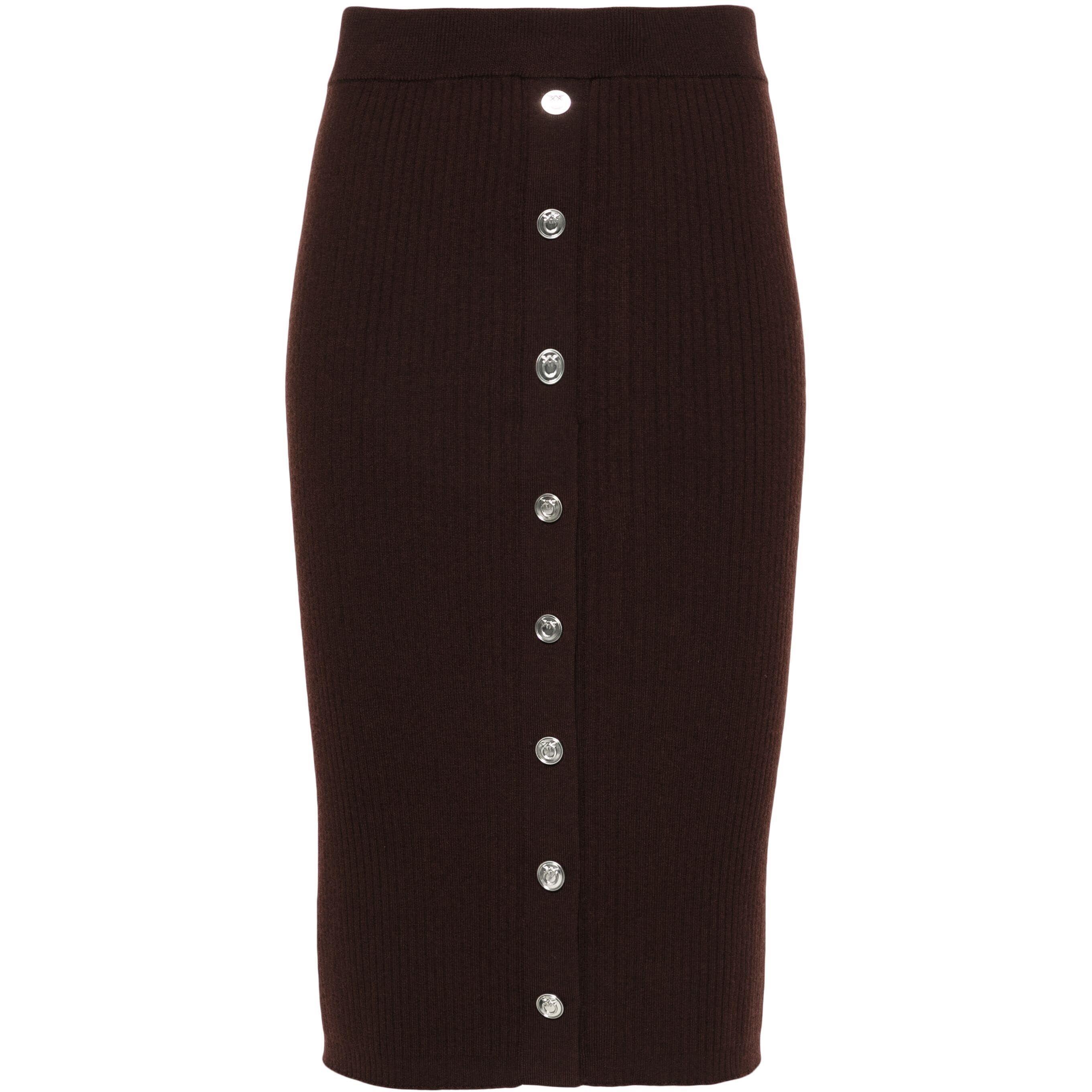 Mini sijonas moterims, Ruda, Ribbed-knit mini skirt