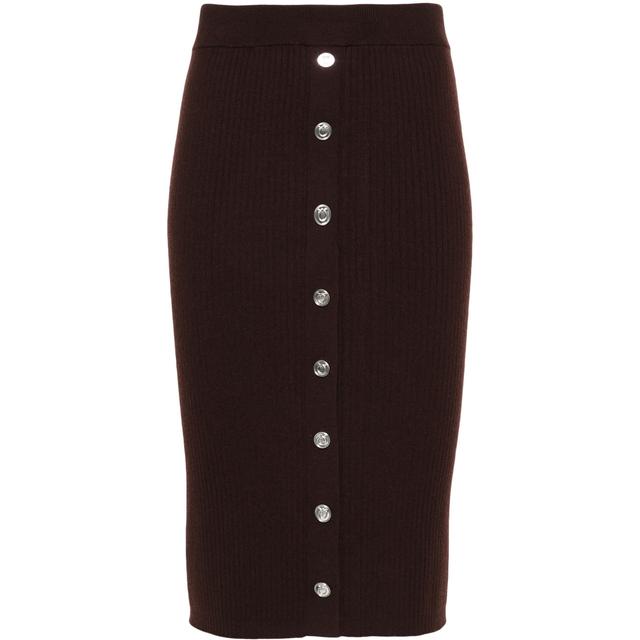 Mini sijonas moterims, Ruda, Ribbed-knit mini skirt