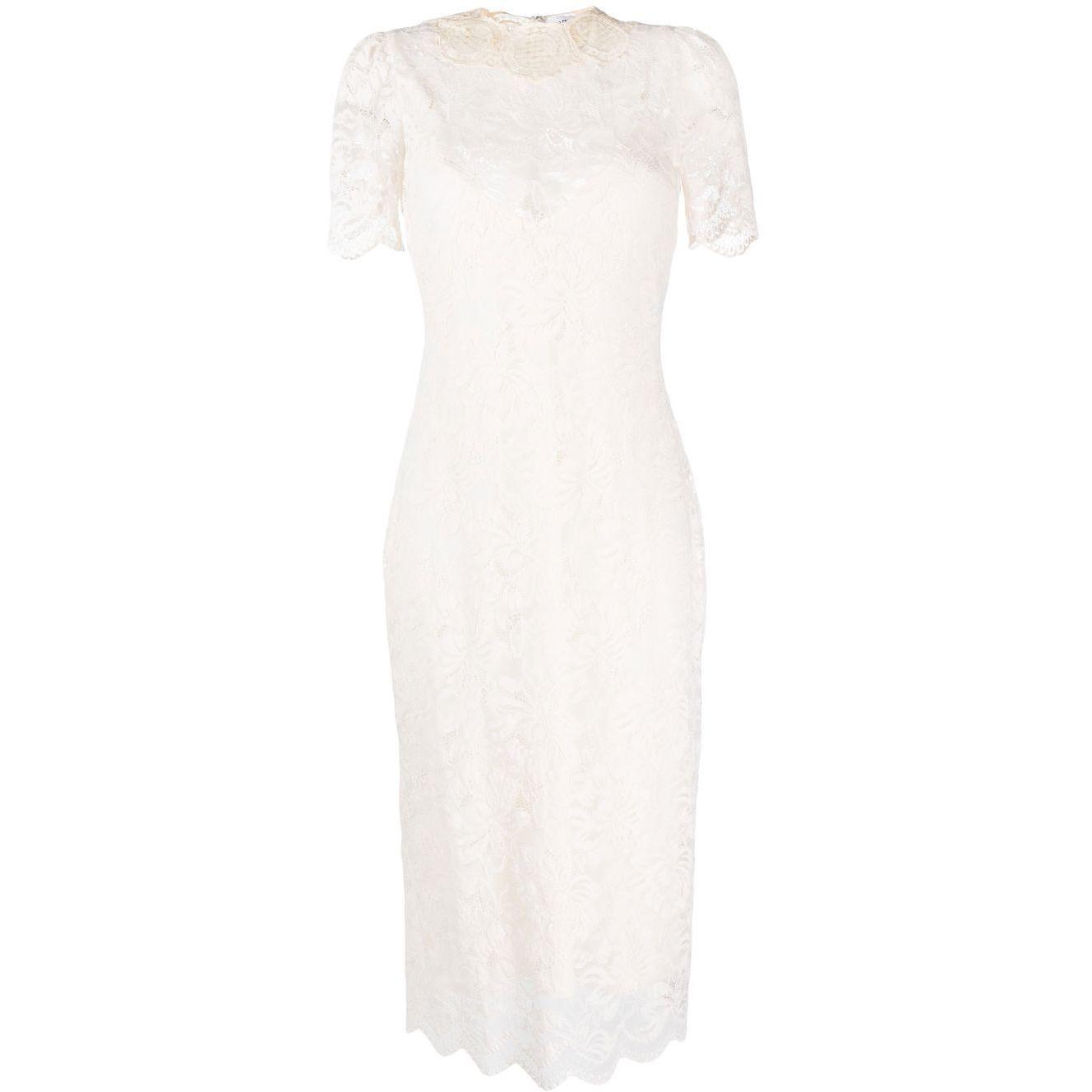 Midi suknelė moterims, Kūno, Guipure midi dress