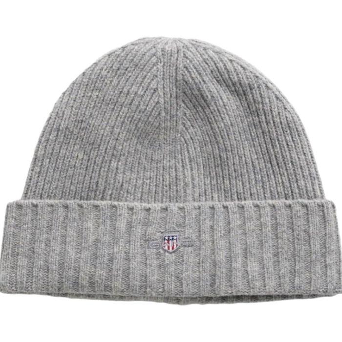 Kepurė vyrams, Pilka, cotton blend logo beanie