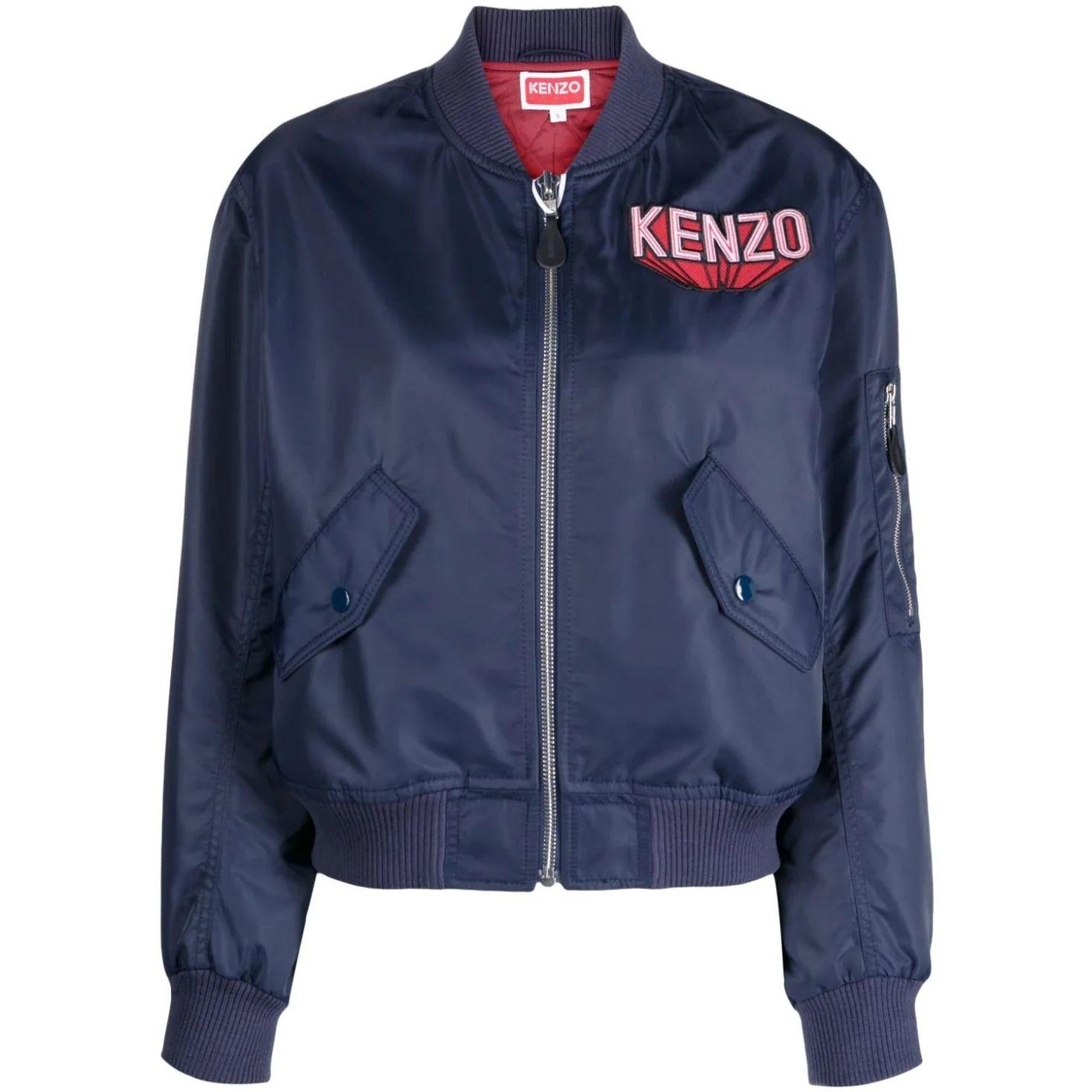 Bomberis moterims, Mėlyna, Kenzo 3d bomber jacket