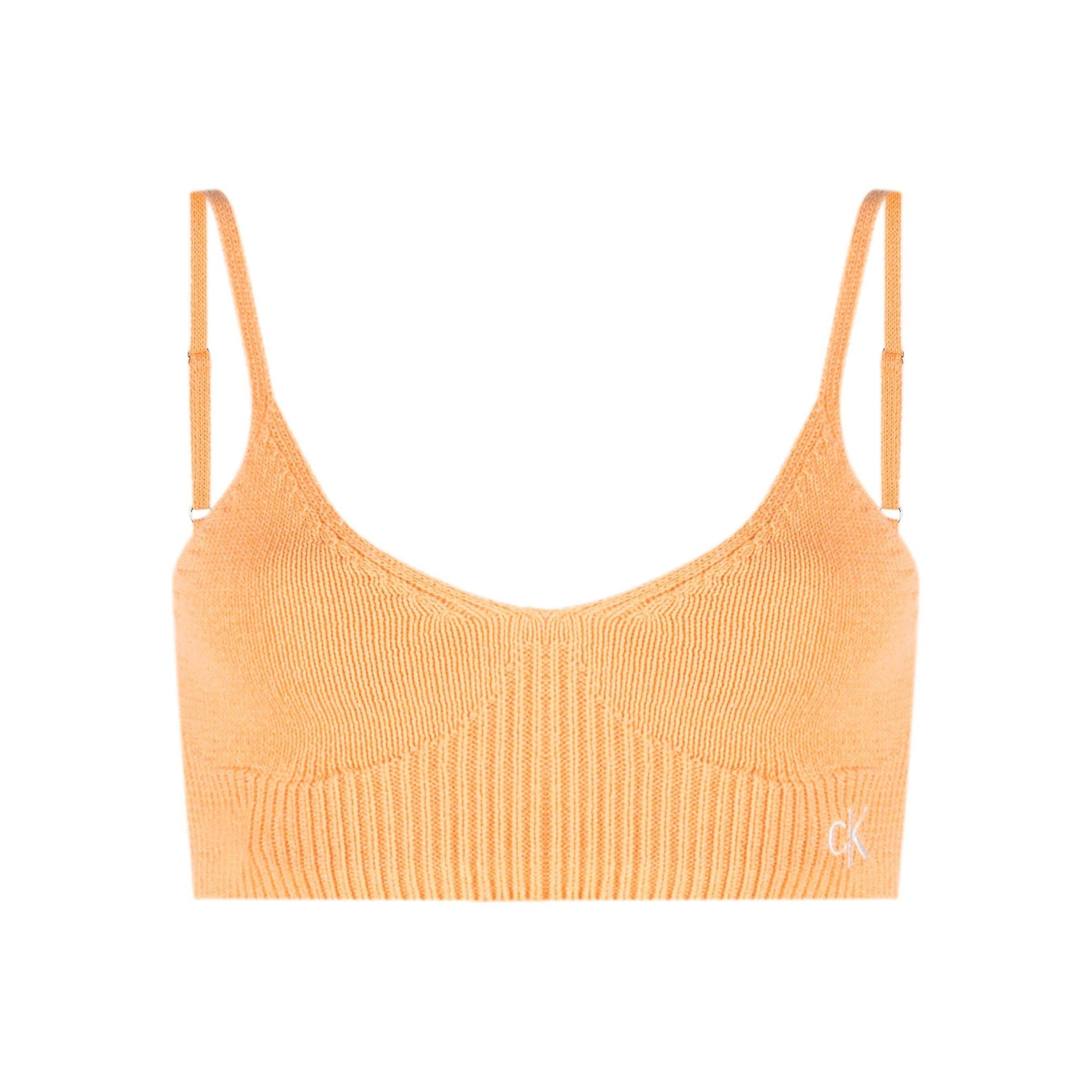 Marškiniai be rankovių moterims, Oranžinė, Knitted bralette