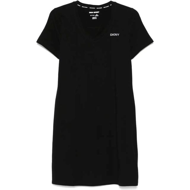 Mini suknelė moterims, Juoda, V-nk t-shirt dress