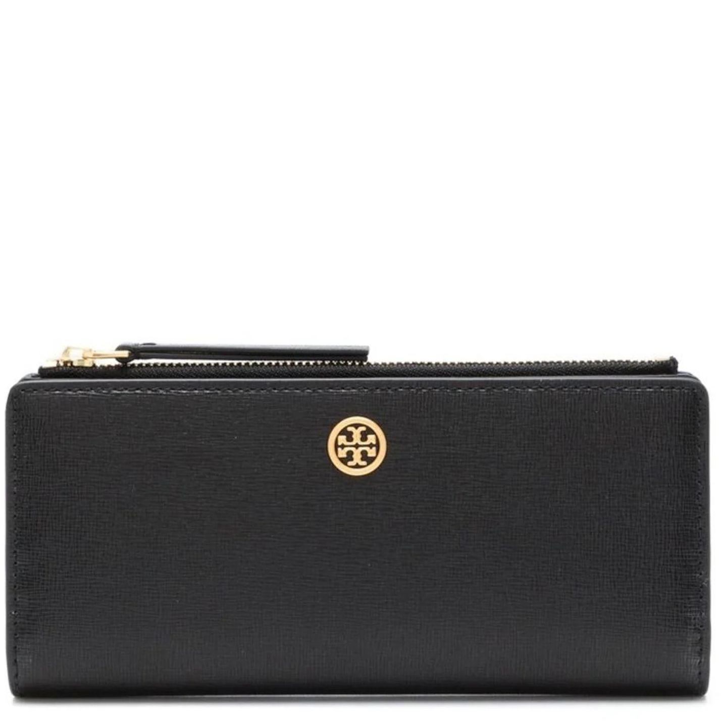 Piniginė moterims, Juoda, Robinson zip slim wallet