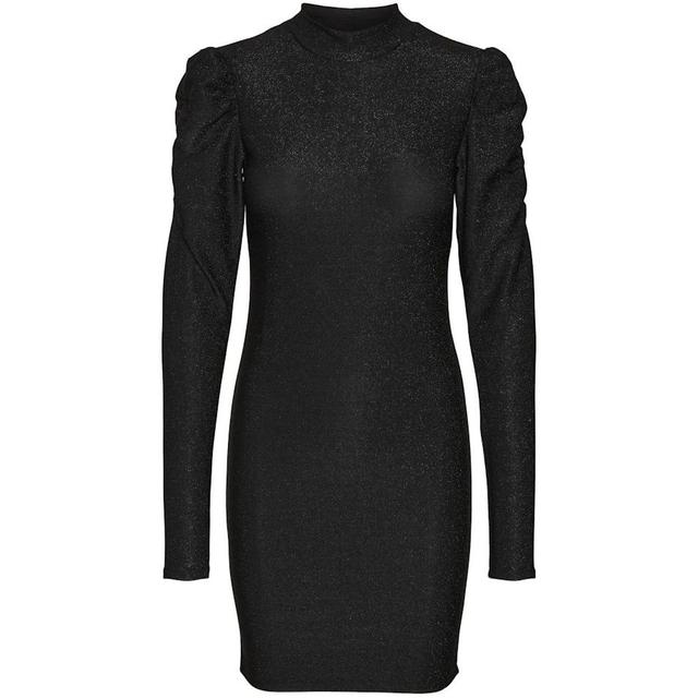 Mini suknelė moterims, Juoda, NMINFINITY L/S ROUCHI