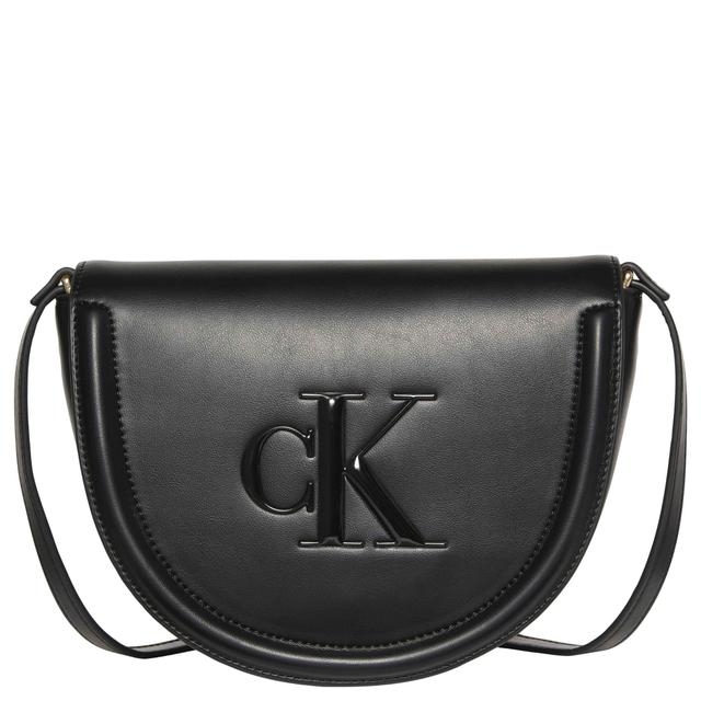 Rankinė per petį moterims, Juoda, bold CK saddle crossbody