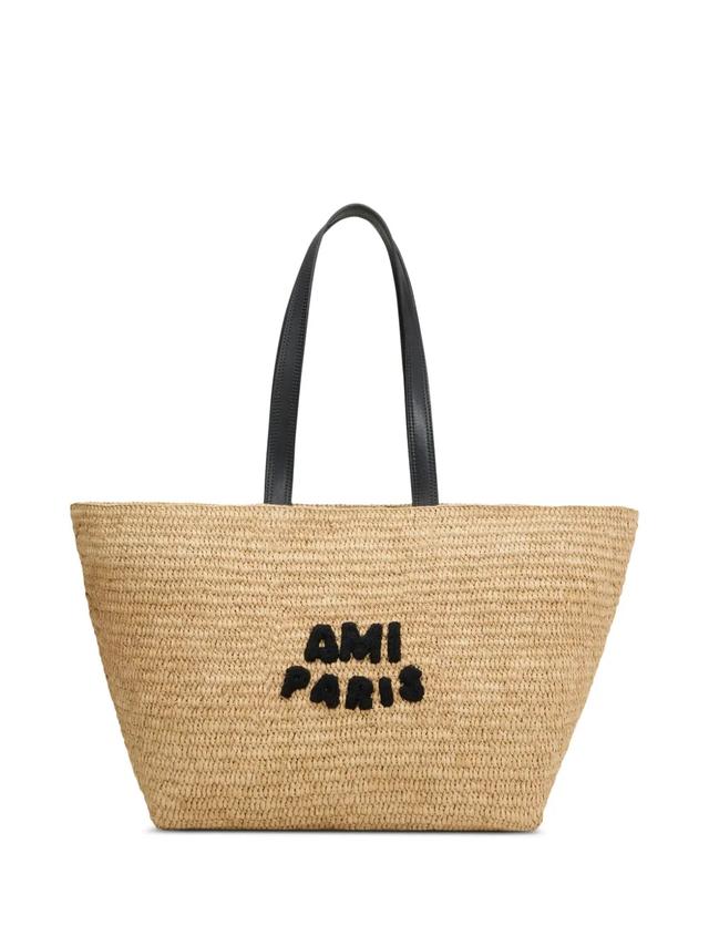 Pirkinių krepšys, Smėlio, Raffia tote bag
