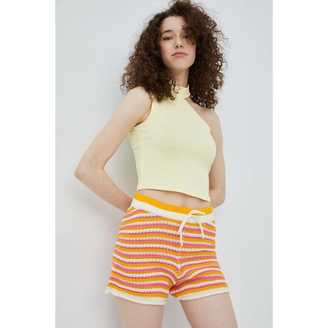 Šortai moterims, Geltona, NMDEE HW KNIT SHORTS