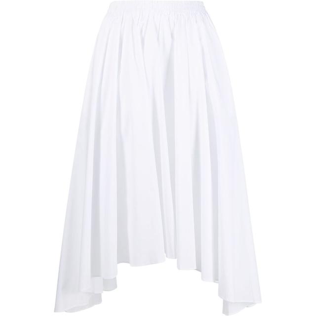 Midi sijonas moterims, Balta, Cotton poplin pull on skirt