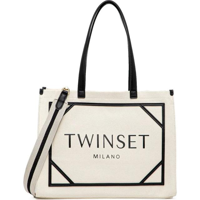 Pirkinių krepšys moterims, Smėlio, Logo tote bag