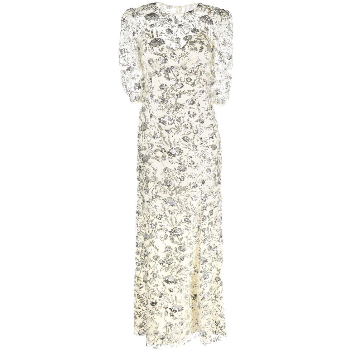 Maxi suknelė moterims, Kūno, Champagne sequinned maxi dress