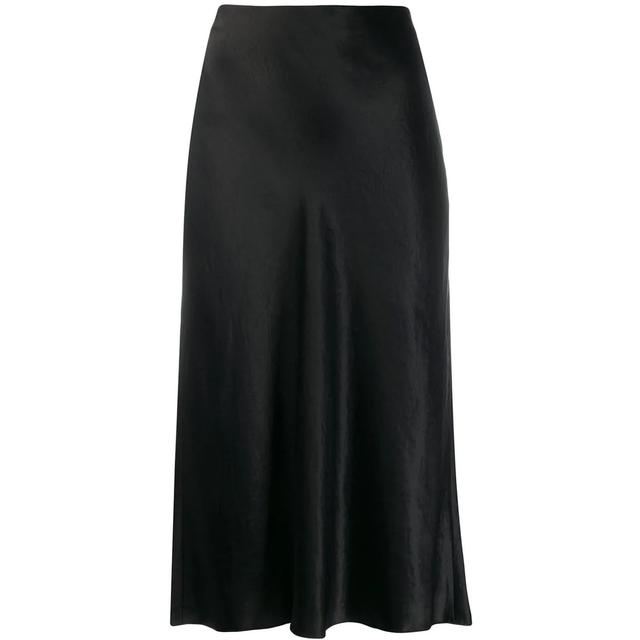 Midi sijonas moterims, Juoda, Slip skirt