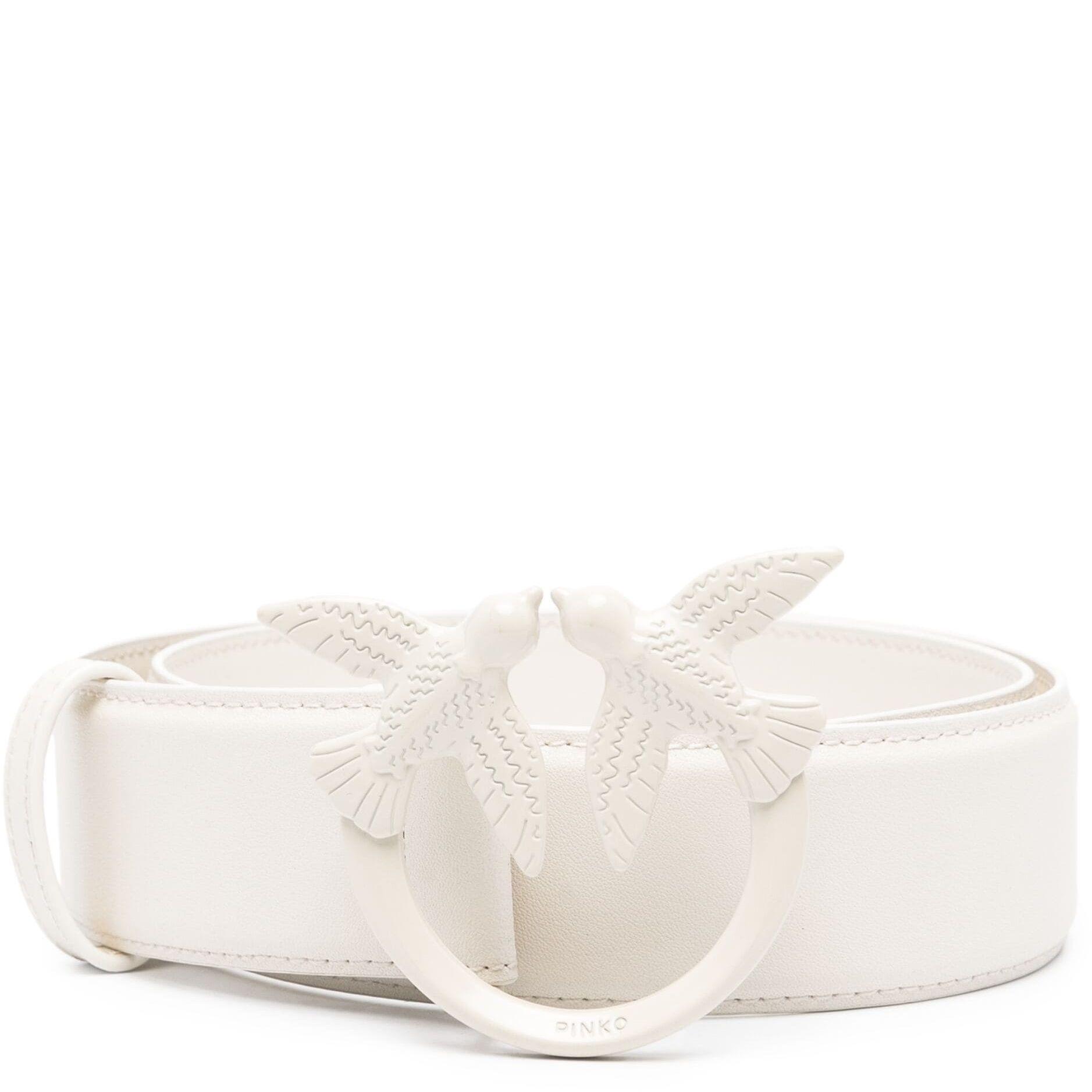 Diržas moterims, Balta, Love birds-buckle leather belt