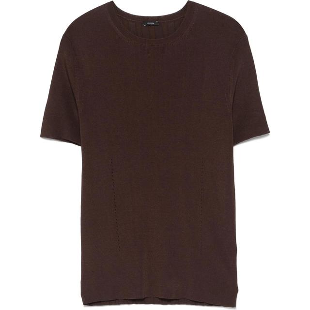 Marškinėliai trump. rankovėmis moterims, Ruda, Ribbed t-shirt