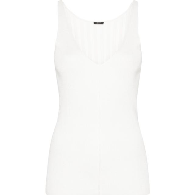 Marškiniai be rankovių moterims, Balta, Tank satiny rib