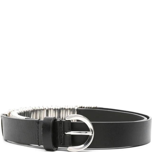 Diržas moterims, Juoda, Belt with metal loops